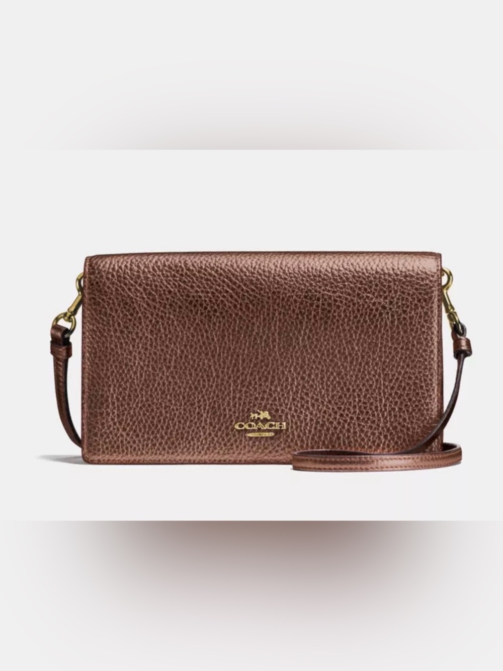 NWT Coach Hayden fold over crossbody metallic rose gold